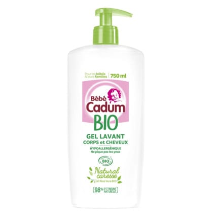 Cadum Bébé Gel Lavant Corps Et Cheveux À L’Aloe Vera Bio 400ml
