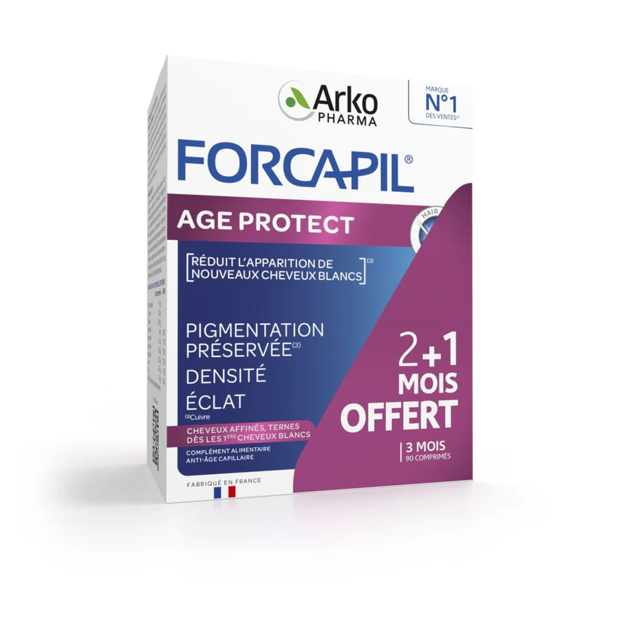 ARKOPHARMA FORCAPIL AGE PROTECT 2+1 MOIS OFFERT 90 COMPRIMÉS