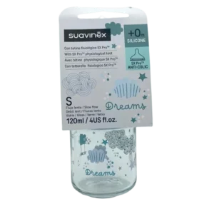 Suavinex Biberon En Verre Tétine Anti-Coliques 0m+ 120 ml
