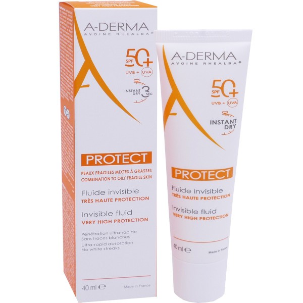 A-Derma Protect Fluide Solaire Invisible SPF50+ 40ml