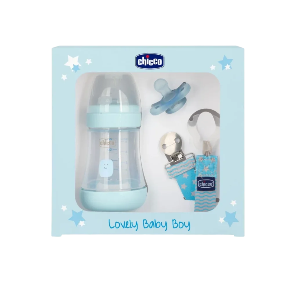 Chicco Set Biberon + Sucette + Attache-sucette –