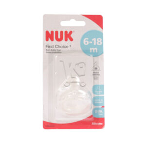 NUK Tétine First Choice+ en Silicone Anti-Colique Col Large 6-18m Perçage M
