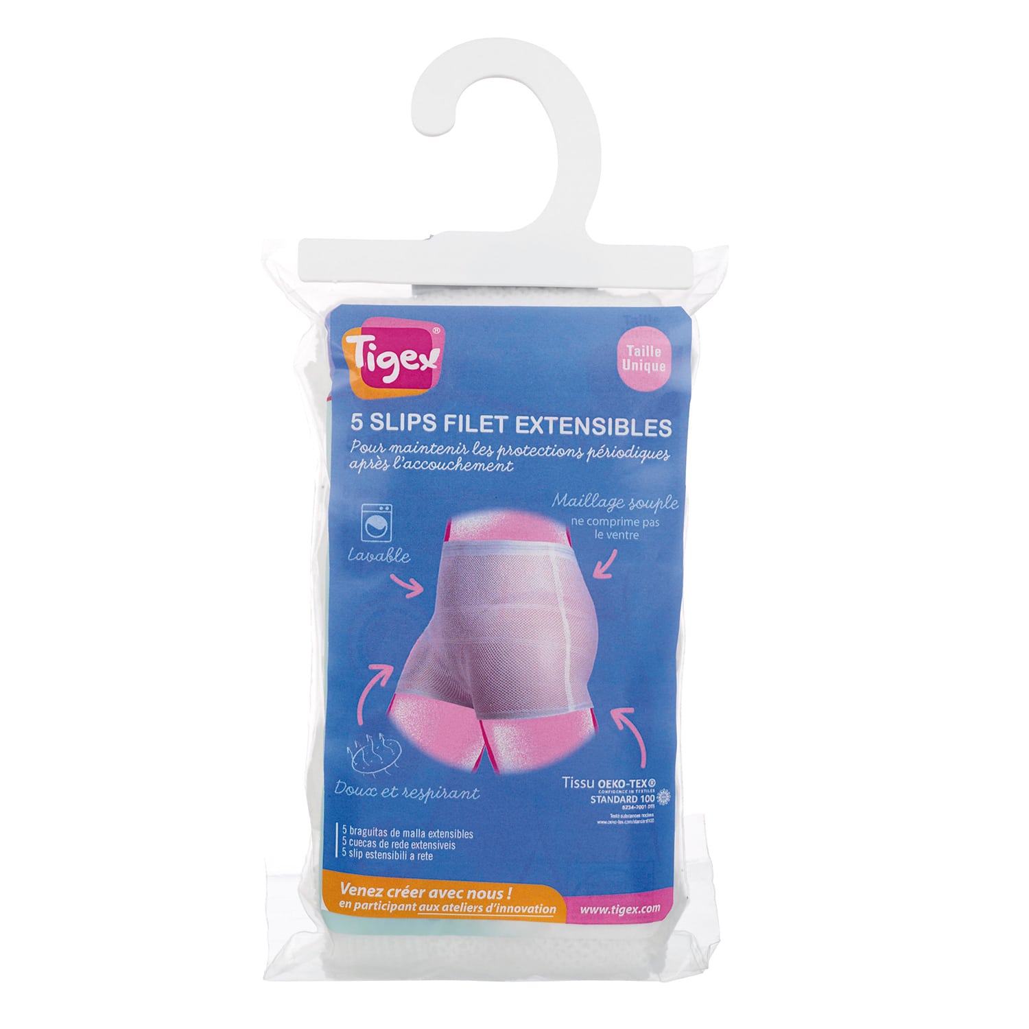 Tigex Slips Filet Extensibles Lavables 5 unités