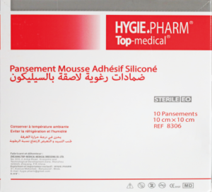 HYGIE PANSEMENT MOUSSE ADHESIF SILICONE 10*10CM ROUGE