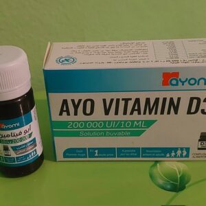 AYO VIT D3 200 000 UI apporte une dose concentrée de vitamine D3 pour renforcer les os, les dents et le système immunitaire. Format pratique de 10 ml.