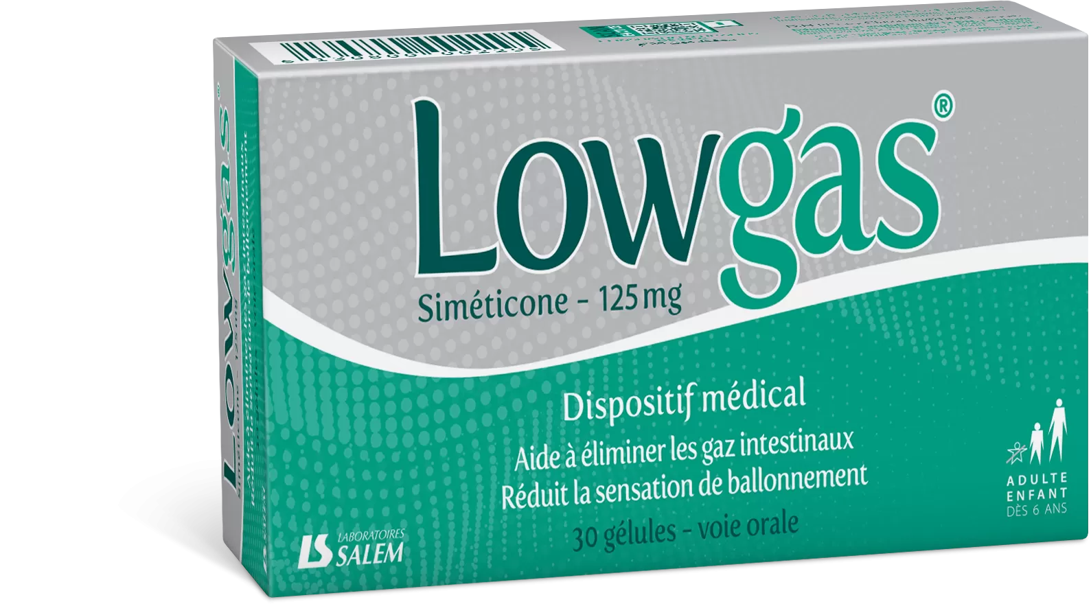LOWGAS GELULES 125MG B/30