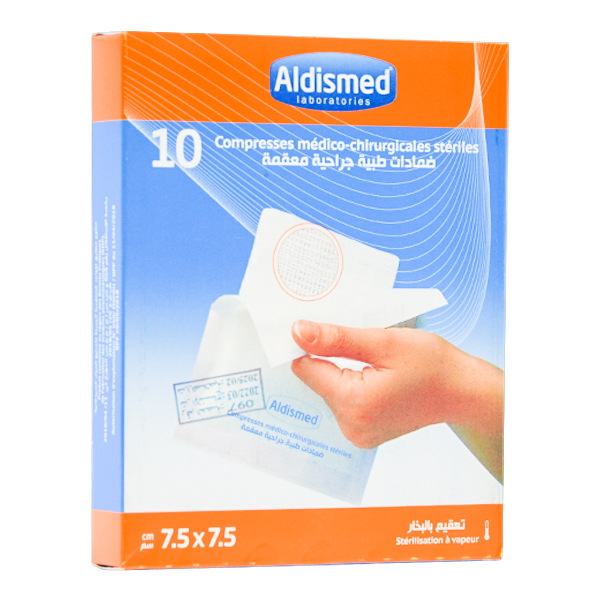 ALDISMED COMPESS STERILE 7.5*7.5 B/10