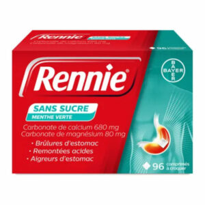 Rennie sans sucre 96 comprimés à croquer