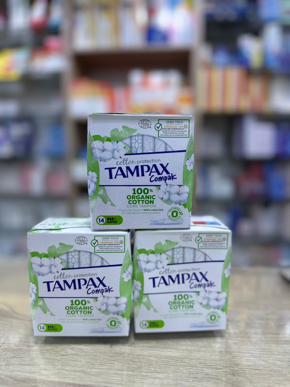 TAMPAX COMPAK 14 Tampons 100 % Coton Bio Super